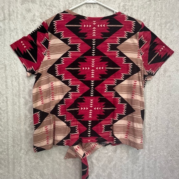 Lauren Ralph Lauren Aztec Top Front Waist Tie Top Sleeve Sz 2X Southwestern - Picture 10 of 14